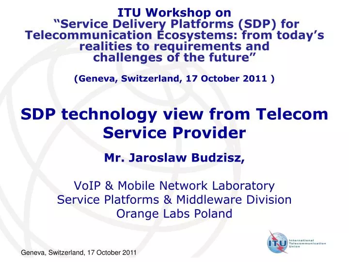 sdp technology view from telecom service provider
