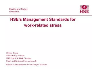 HSE’s Management Standards for work-related stress