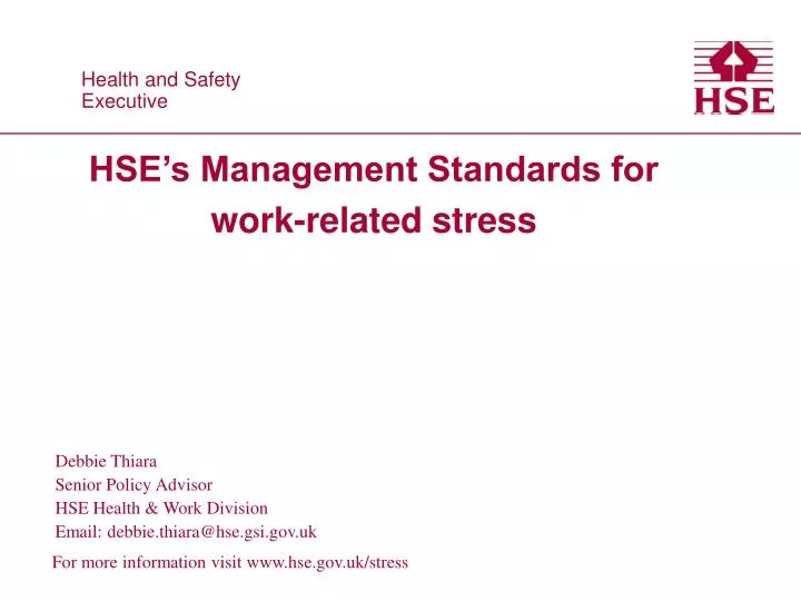 hse s management standards for work related stress