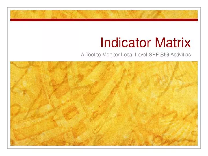 indicator matrix