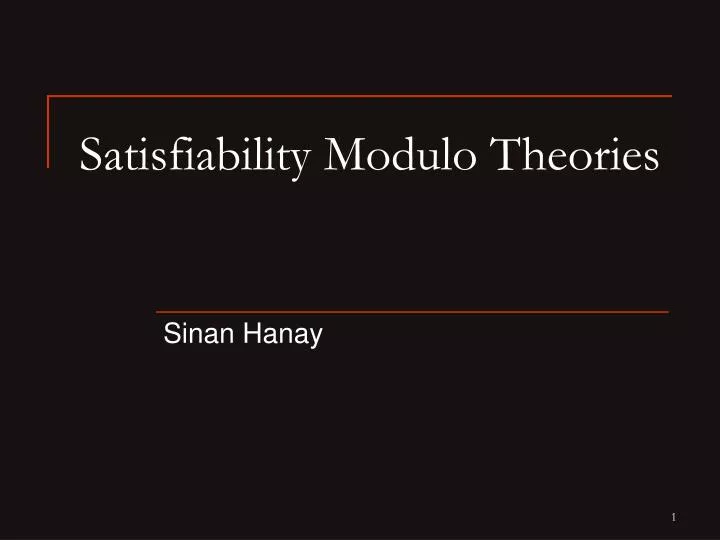 satisfiability modulo theories