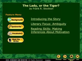 The Lady, or the Tiger? by Frank R. Stockton