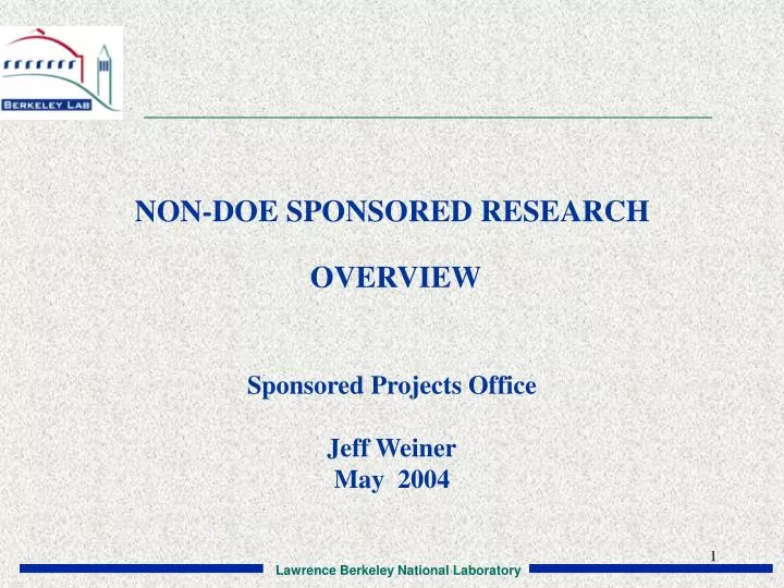 non doe sponsored research overview