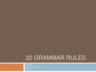 22 Grammar Rules