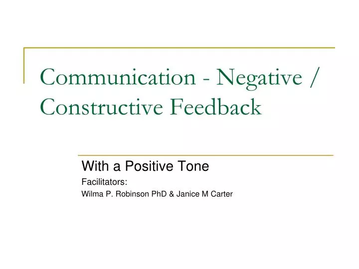 communication negative constructive feedback