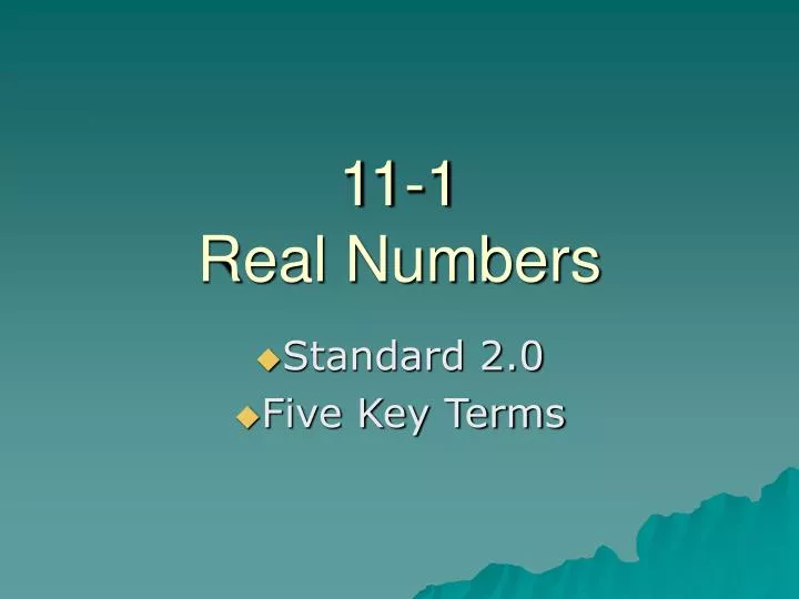 11 1 real numbers