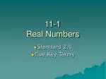 11-1 Real Numbers - slide 1