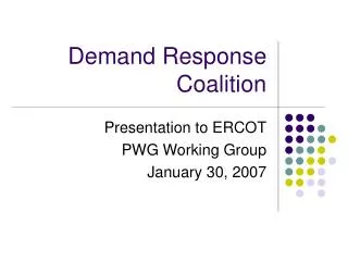 Demand Response Coalition