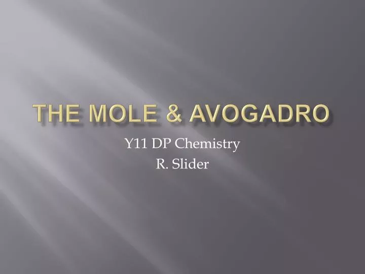 the mole avogadro