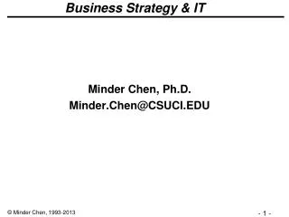 Business Strategy &amp; IT