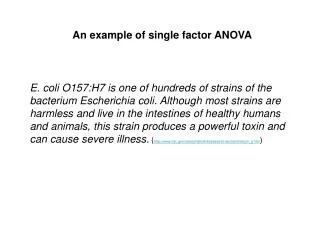 An example of single factor ANOVA