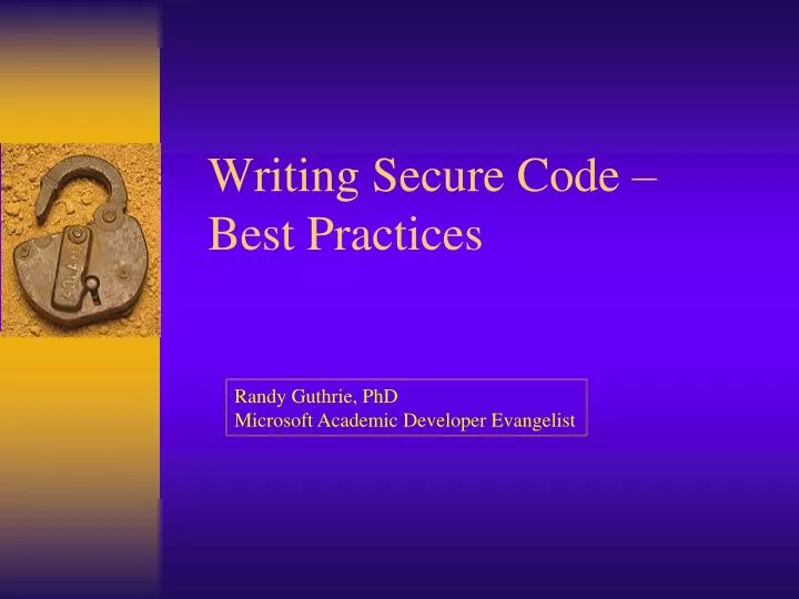 writing secure code best practices