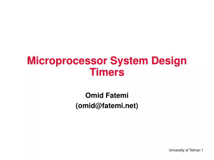 microprocessor system design timers