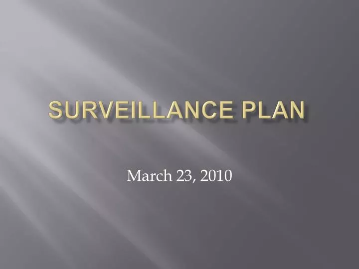 surveillance plan