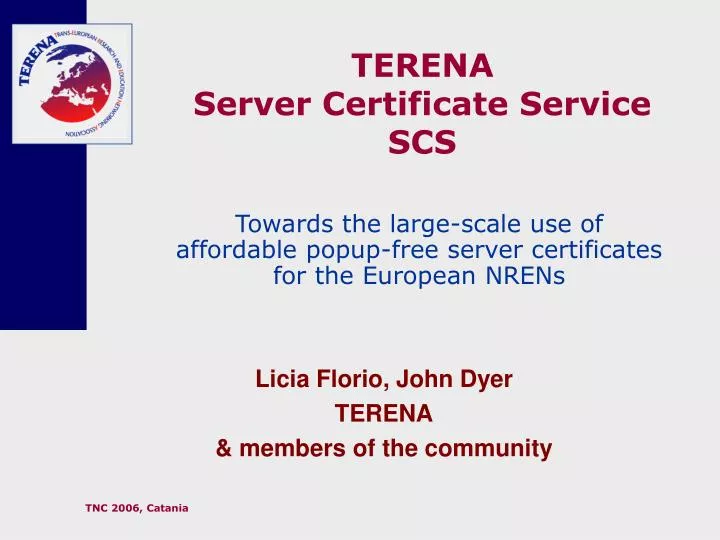 terena server certificate service scs