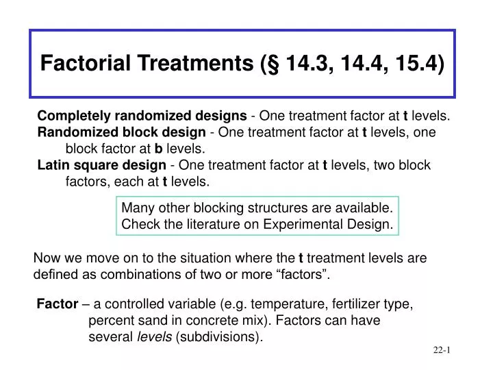 factorial treatments 14 3 14 4 15 4