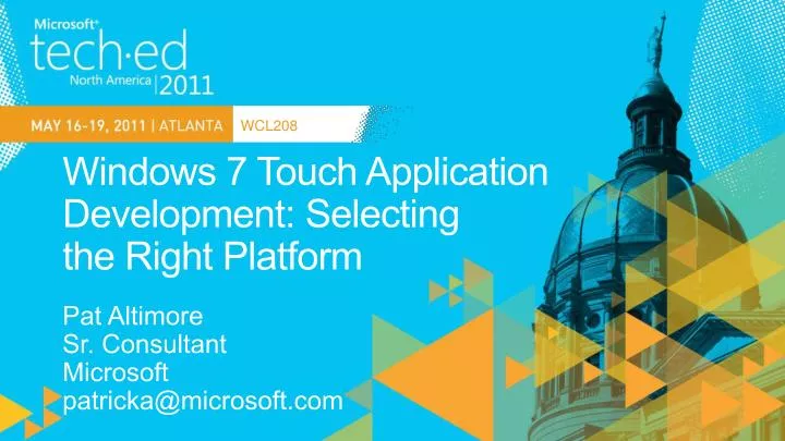 windows 7 touch application development selecting the right platform