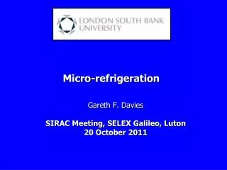 Micro-refrigeration
