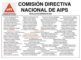COMISIÓN DIRECTIVA 	NACIONAL DE AIPS SEVILLA 26 DE FEBRERO DE 2009