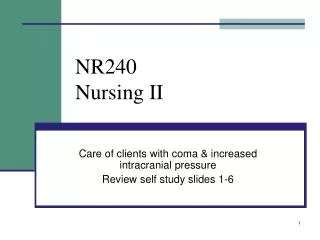 NR240 Nursing II