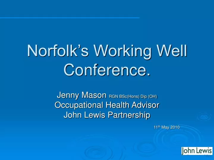 norfolk s working well conference