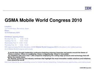 GSMA Mobile World Congress 2010