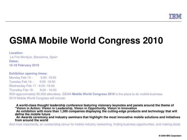 gsma mobile world congress 2010