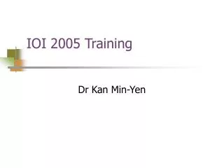 IOI 2005 Training
