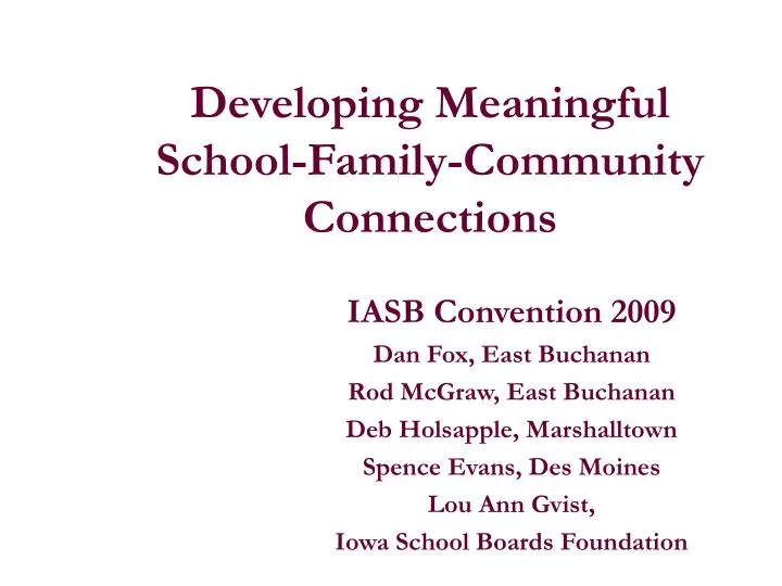 developing meaningful school family community connections