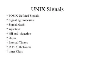 UNIX Signals