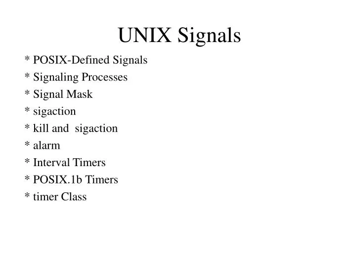 unix signals