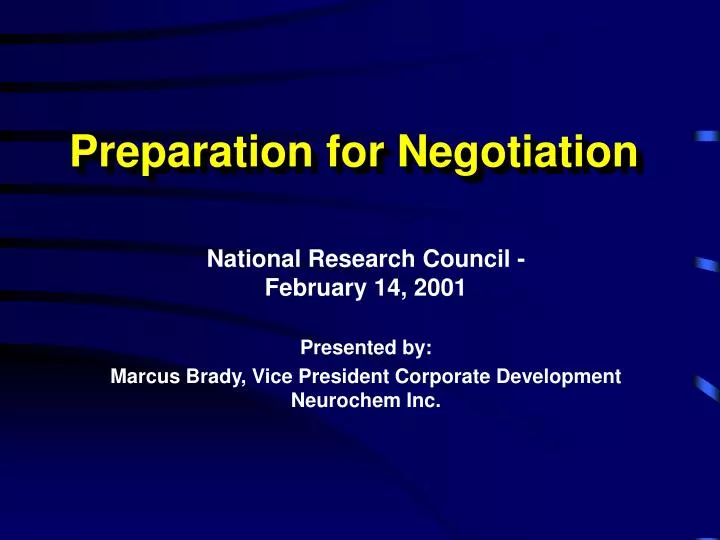 preparation for negotiation