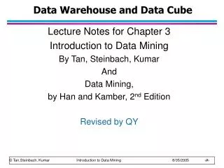 Data Warehouse and Data Cube