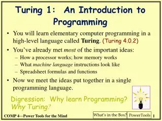 Turing 1: An Introduction to Programming