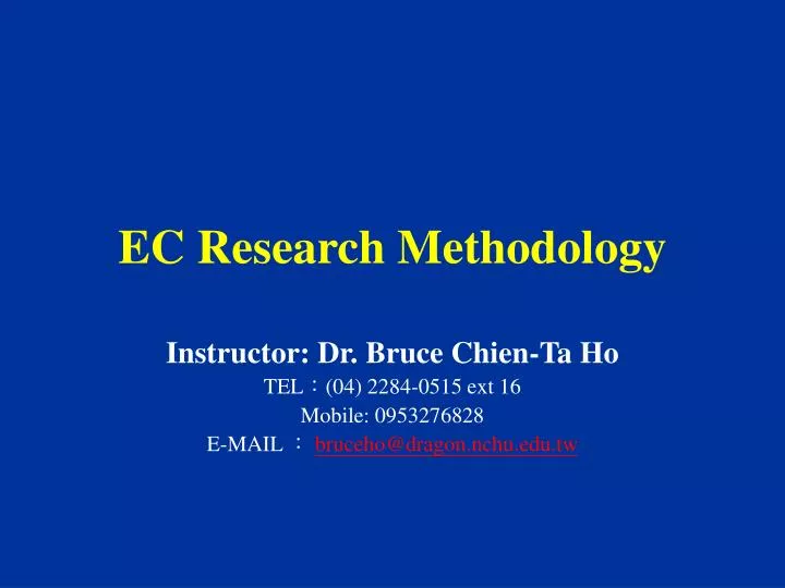 ec research methodology