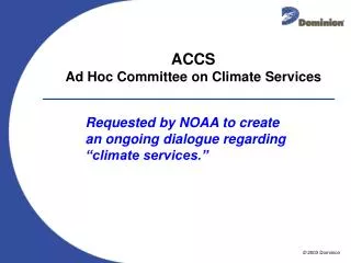 ACCS Ad Hoc Committee on Climate Services