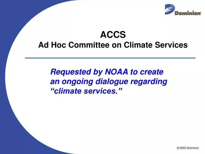 accs ad hoc committee on climate services