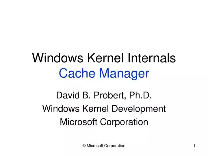 windows kernel internals cache manager