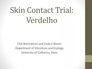 Skin Contact Trial: Verdelho