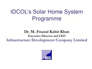 IDCOL’s Solar Home System Programme