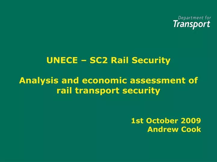 unece sc2 rail security analysis and economic assessment of rail transport security