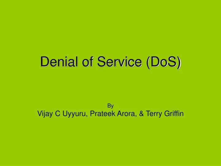 denial of service dos