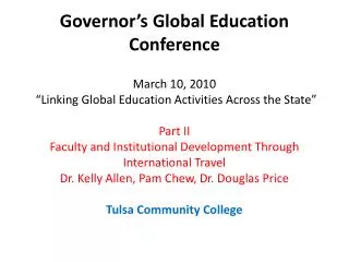 Governor’s Global Education Conference