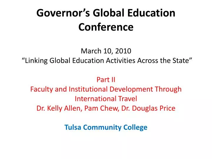 governor s global education conference
