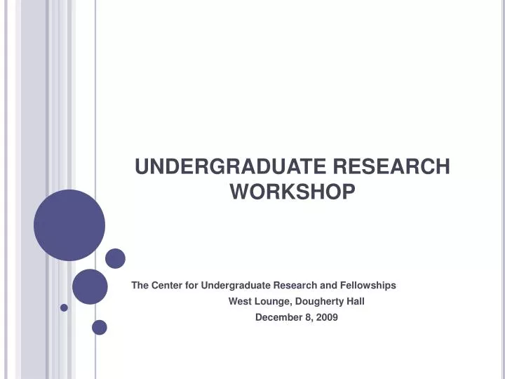 undergraduate research workshop