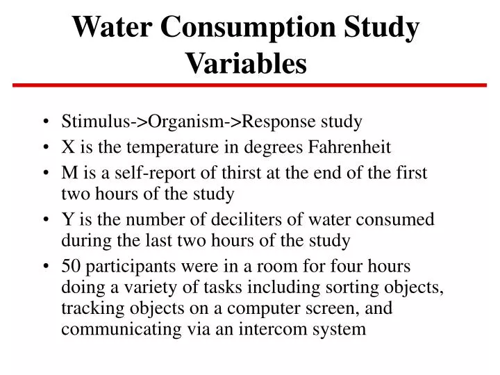 water consumption study variables