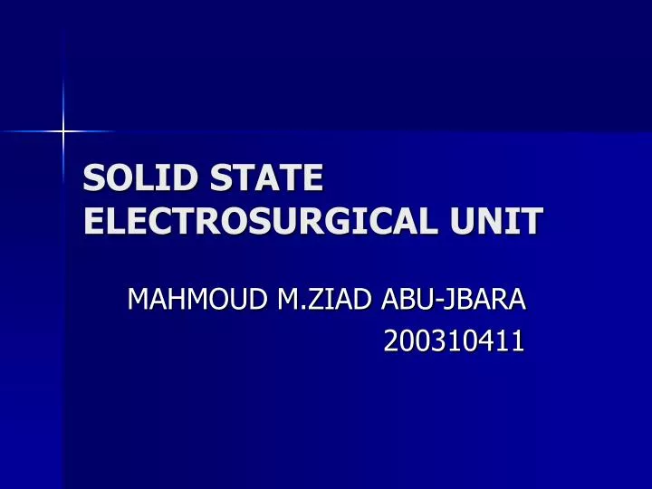 solid state electrosurgical unit