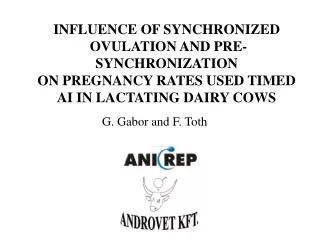 INFLUENCE OF SYNCHRONIZED OVULATION AND PRE- SYNCHRONIZATION ON PREGNANCY RATES USED TIMED AI IN LACTATING DAIRY COWS