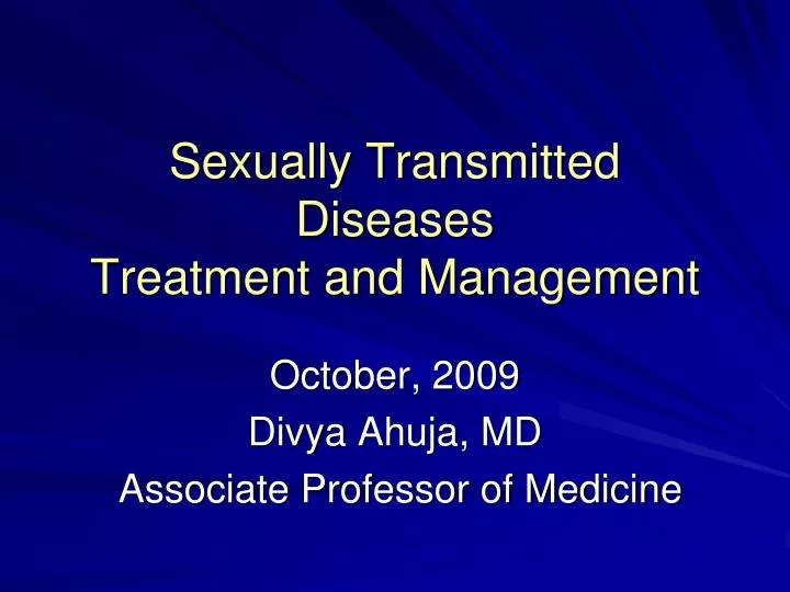 sexually transmitted diseases treatment and management