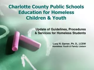 Charlotte County Public Schools Education for Homeless Children &amp; Youth